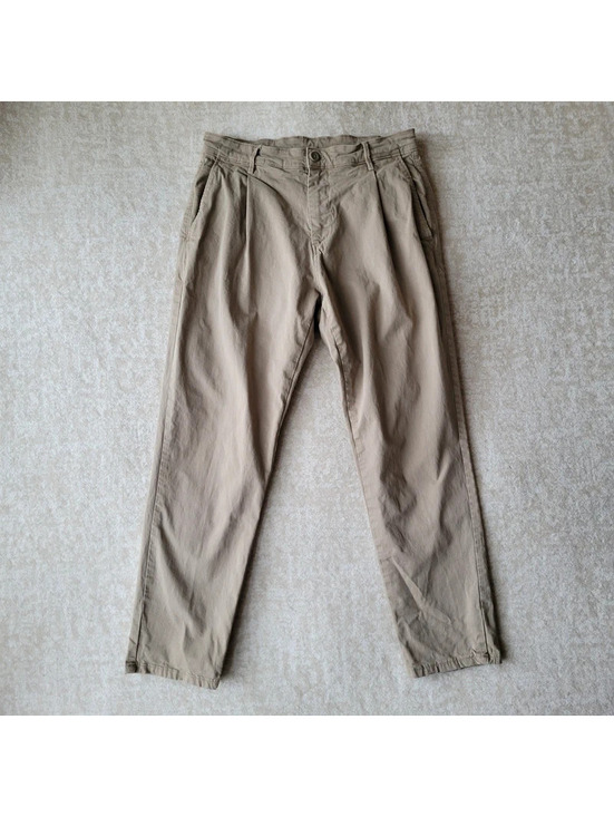 Zara Pants - Zara Premium Pleated Chinos Pants Sz 30 Womens Khaki Classic Cut Mid Rise